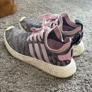 Adidas Black and Pink Running Shoes